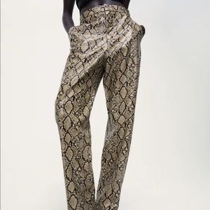 Zara Faux Leather Snakeskin Pants